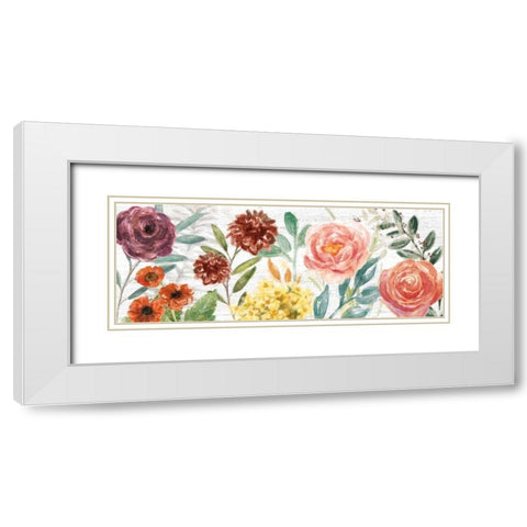 Flower Fest I Panel White Modern Wood Framed Art Print with Double Matting by Urban, Mary