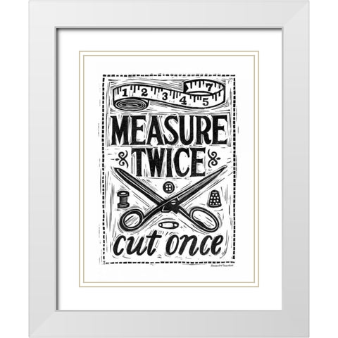 Measure Twice I White Modern Wood Framed Art Print with Double Matting by Snowdon, Alexandra