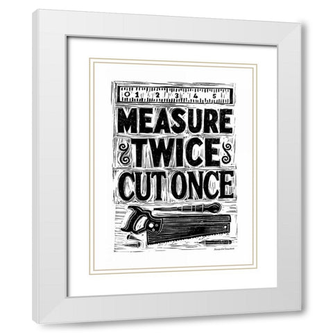 Measure Twice II White Modern Wood Framed Art Print with Double Matting by Snowdon, Alexandra