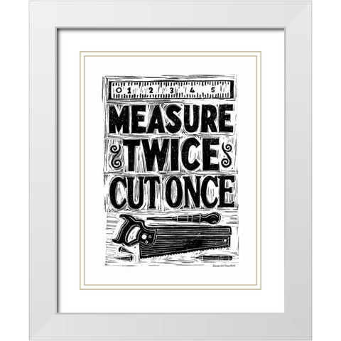 Measure Twice II White Modern Wood Framed Art Print with Double Matting by Snowdon, Alexandra