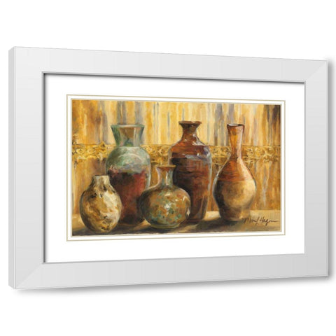Two Families White Modern Wood Framed Art Print with Double Matting by Hageman, Marilyn