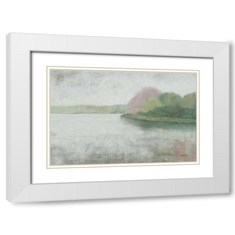 Nonquit Pond in May v2 White Modern Wood Framed Art Print with Double Matting by Lovell, Kathrine