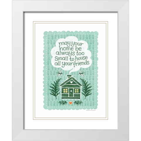 Friends at Home White Modern Wood Framed Art Print with Double Matting by Snowdon, Alexandra