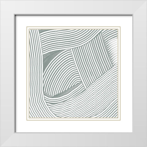 Weaving III White Modern Wood Framed Art Print with Double Matting by Schick, Mike