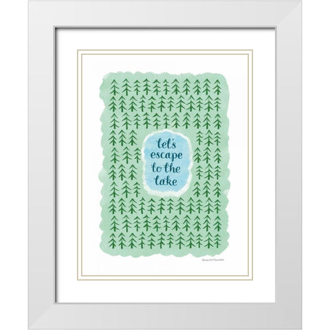 Escape to the Lake White Modern Wood Framed Art Print with Double Matting by Snowdon, Alexandra