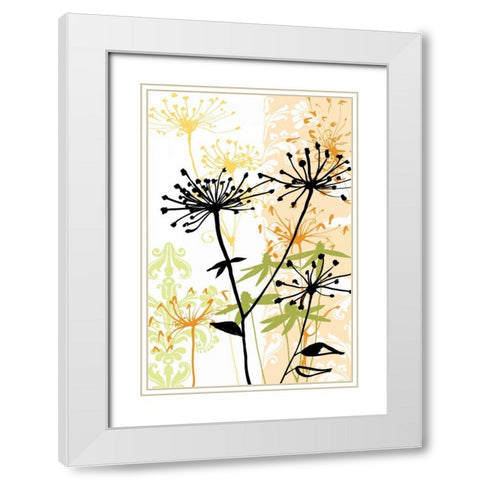 Funky Botanical I No Words White Modern Wood Framed Art Print with Double Matting by Wild Apple Portfolio