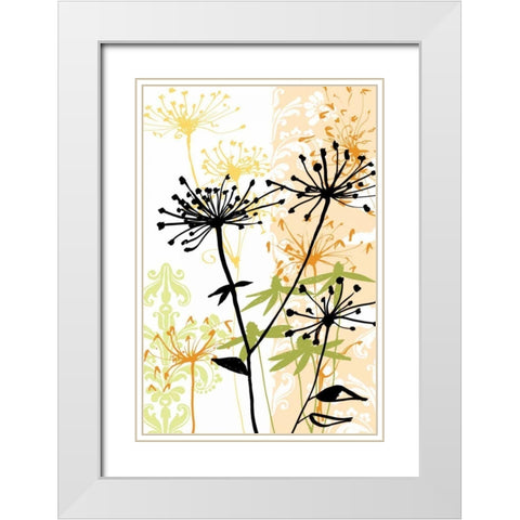 Funky Botanical I No Words White Modern Wood Framed Art Print with Double Matting by Wild Apple Portfolio
