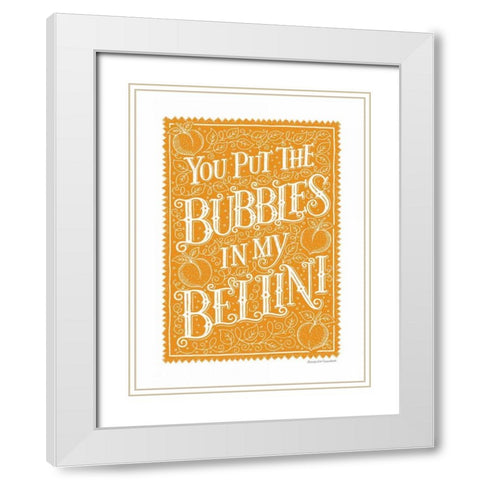Bubbles in My Bellini White Modern Wood Framed Art Print with Double Matting by Snowdon, Alexandra