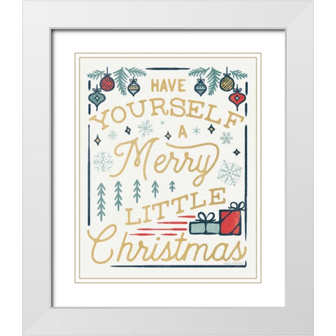 Christmas Adventures IV White Modern Wood Framed Art Print with Double Matting by Marshall, Laura