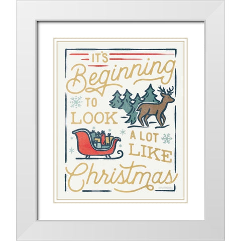 Christmas Adventures VII White Modern Wood Framed Art Print with Double Matting by Marshall, Laura