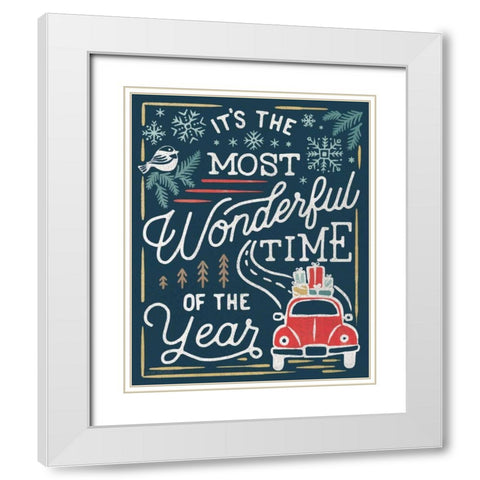 Christmas Adventures V Dark White Modern Wood Framed Art Print with Double Matting by Marshall, Laura