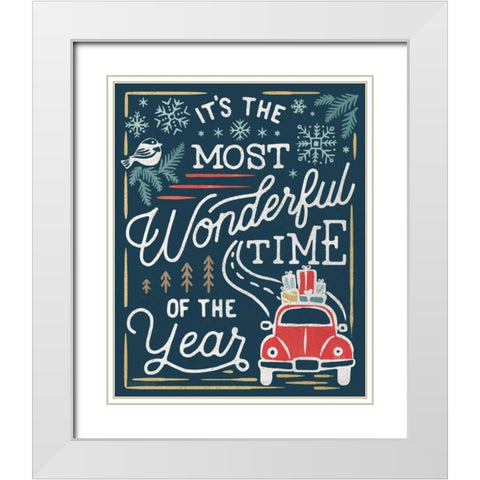 Christmas Adventures V Dark White Modern Wood Framed Art Print with Double Matting by Marshall, Laura