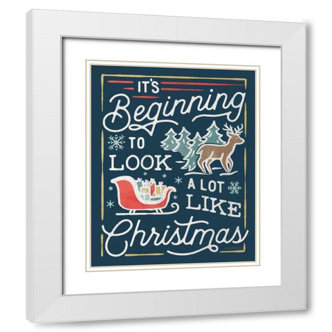 Christmas Adventures VII Dark White Modern Wood Framed Art Print with Double Matting by Marshall, Laura