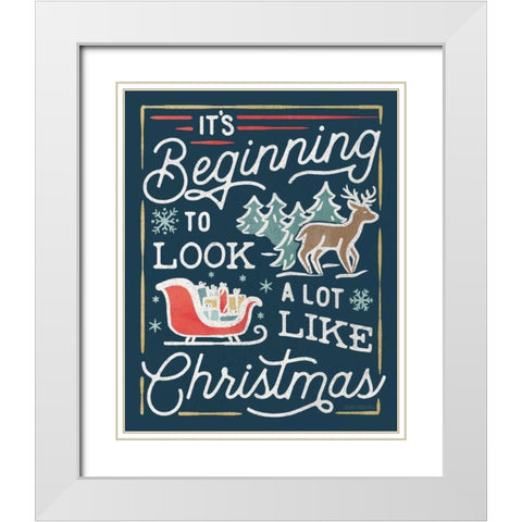 Christmas Adventures VII Dark White Modern Wood Framed Art Print with Double Matting by Marshall, Laura