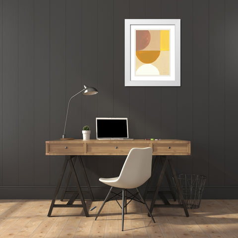 Retro Abstract V White Modern Wood Framed Art Print with Double Matting by Nai, Danhui