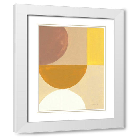 Retro Abstract V White Modern Wood Framed Art Print with Double Matting by Nai, Danhui