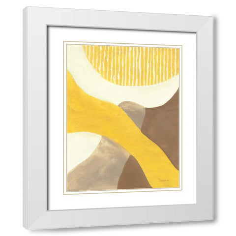 Retro Abstract VI White Modern Wood Framed Art Print with Double Matting by Nai, Danhui