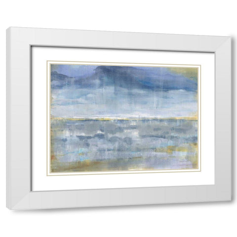 Rain on the Horizon White Modern Wood Framed Art Print with Double Matting by Nai, Danhui