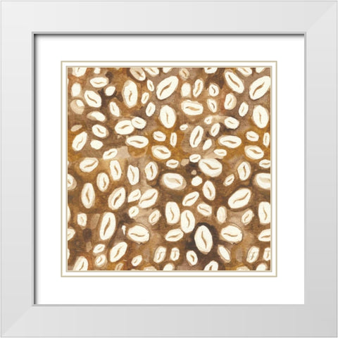 Wake Me Up Coffee Pattern VII White Modern Wood Framed Art Print with Double Matting by Nai, Danhui