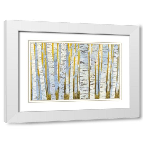Aspen Grove White Modern Wood Framed Art Print with Double Matting by Lovell, Kathrine