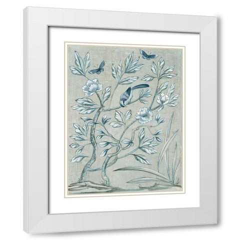 Shimmering Garden II White Modern Wood Framed Art Print with Double Matting by Purinton, Julia