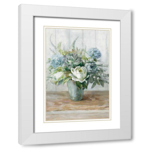 Natural Elegance Bleached Crop White Modern Wood Framed Art Print with Double Matting by Nai, Danhui