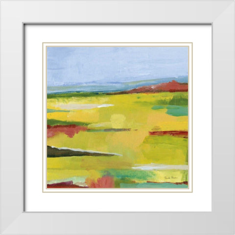 Landscape Abstract White Modern Wood Framed Art Print with Double Matting by Zaman, Farida