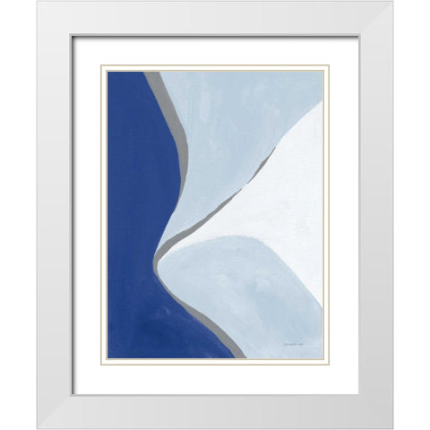 Retro Abstract III Blue White Modern Wood Framed Art Print with Double Matting by Nai, Danhui