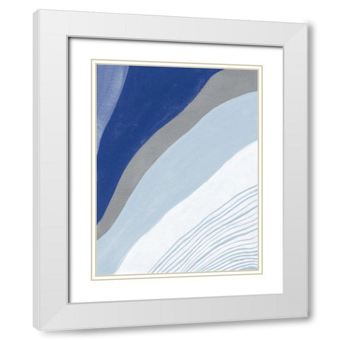 Retro Abstract IV Blue White Modern Wood Framed Art Print with Double Matting by Nai, Danhui