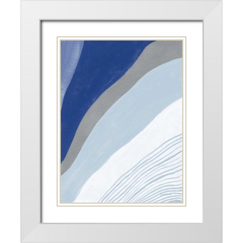 Retro Abstract IV Blue White Modern Wood Framed Art Print with Double Matting by Nai, Danhui