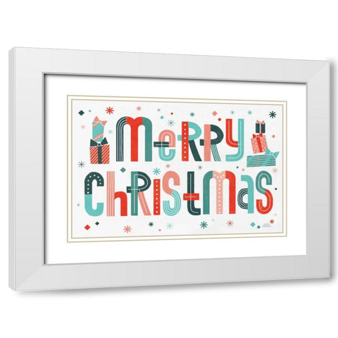 Retro Holiday I White Modern Wood Framed Art Print with Double Matting by Marshall, Laura