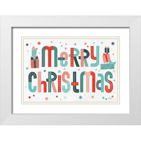 Retro Holiday I White Modern Wood Framed Art Print with Double Matting by Marshall, Laura
