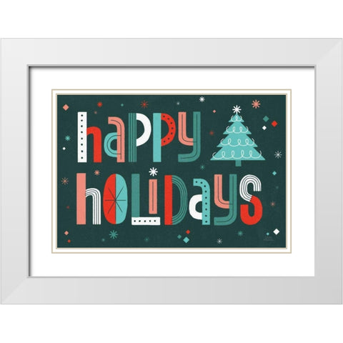 Retro Holiday II White Modern Wood Framed Art Print with Double Matting by Marshall, Laura