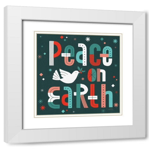 Retro Holiday III White Modern Wood Framed Art Print with Double Matting by Marshall, Laura