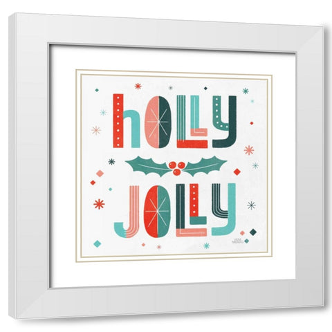 Retro Holiday V White Modern Wood Framed Art Print with Double Matting by Marshall, Laura