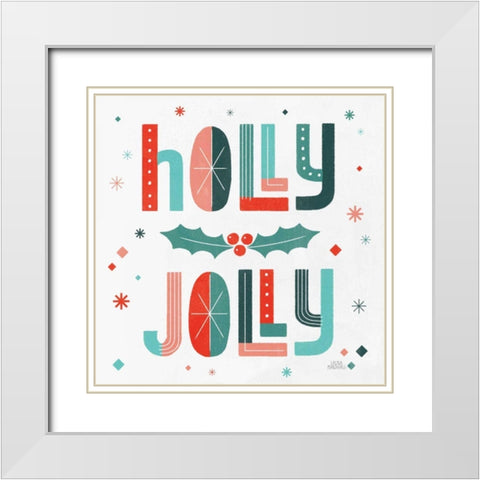 Retro Holiday V White Modern Wood Framed Art Print with Double Matting by Marshall, Laura