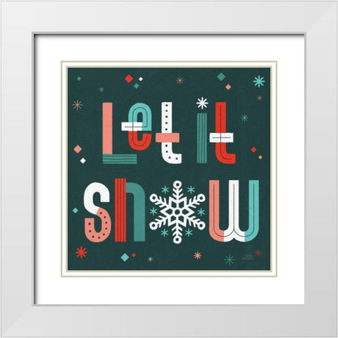 Retro Holiday VI White Modern Wood Framed Art Print with Double Matting by Marshall, Laura