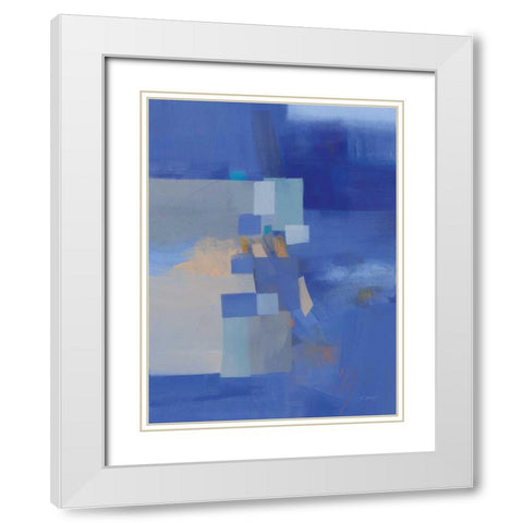 Blue Dawn White Modern Wood Framed Art Print with Double Matting by Maye, Jo