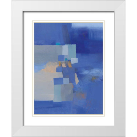 Blue Dawn White Modern Wood Framed Art Print with Double Matting by Maye, Jo