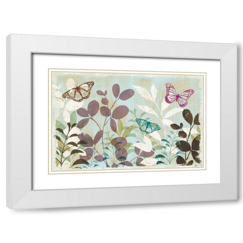 Fluttering III White Modern Wood Framed Art Print with Double Matting by Wild Apple Portfolio