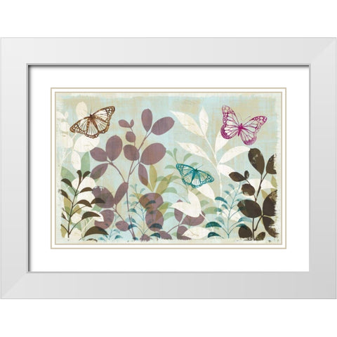 Fluttering III White Modern Wood Framed Art Print with Double Matting by Wild Apple Portfolio