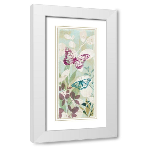 Fluttering Panel I White Modern Wood Framed Art Print with Double Matting by Wild Apple Portfolio