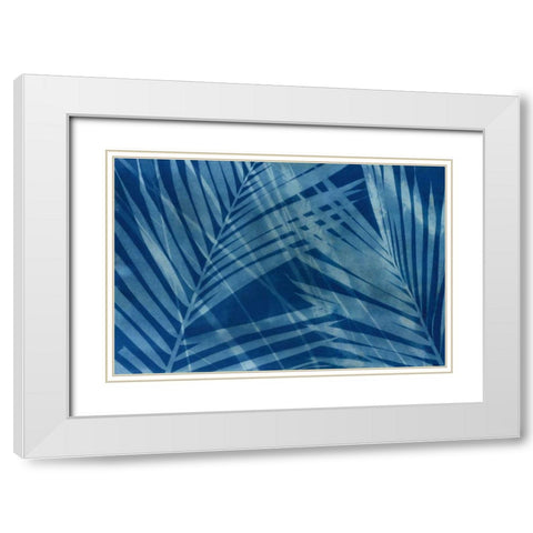 Cyanotype Tropical VIII White Modern Wood Framed Art Print with Double Matting by Green, Nancy