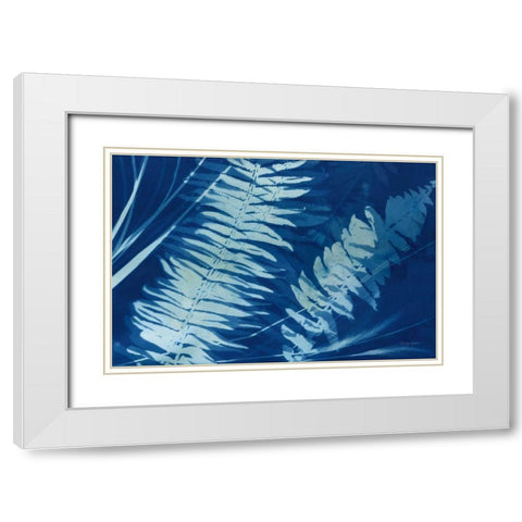 Cyanotype Tropical X White Modern Wood Framed Art Print with Double Matting by Green, Nancy