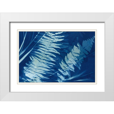 Cyanotype Tropical X White Modern Wood Framed Art Print with Double Matting by Green, Nancy