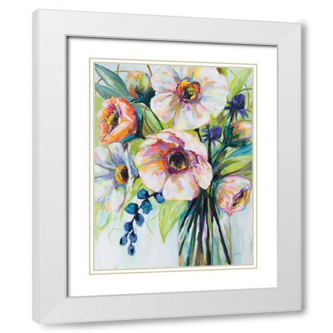 Pretty Poppies White Modern Wood Framed Art Print with Double Matting by Vertentes, Jeanette