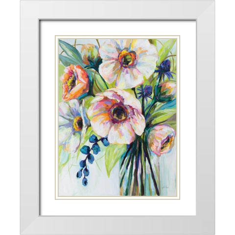 Pretty Poppies White Modern Wood Framed Art Print with Double Matting by Vertentes, Jeanette