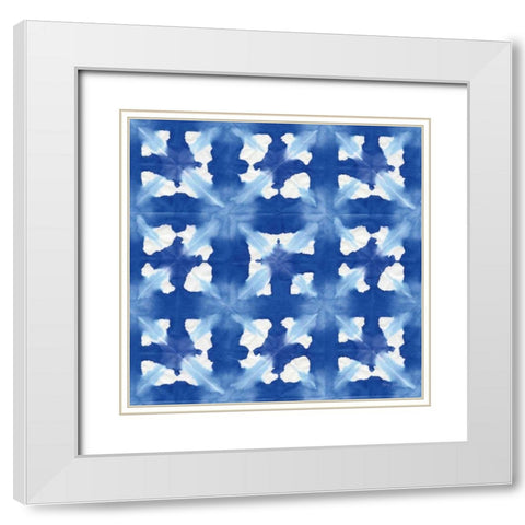 Aquarelle Blue IV White Modern Wood Framed Art Print with Double Matting by Green, Nancy