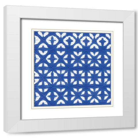 Aquarelle Blue V White Modern Wood Framed Art Print with Double Matting by Green, Nancy
