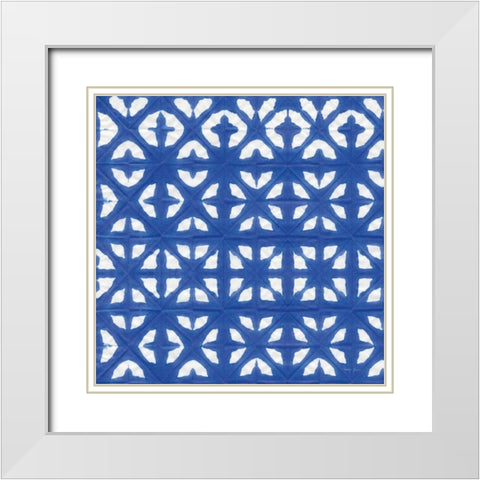 Aquarelle Blue V White Modern Wood Framed Art Print with Double Matting by Green, Nancy
